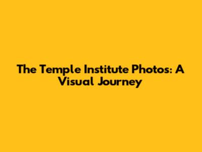 The Temple Institute Photos: A Visual Journey