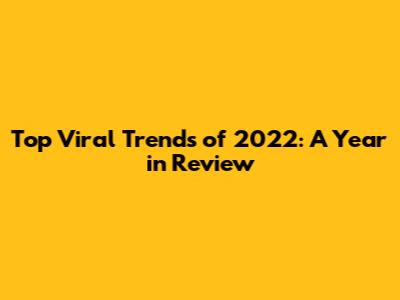 Top Viral Trends of 2022: A Year in Review