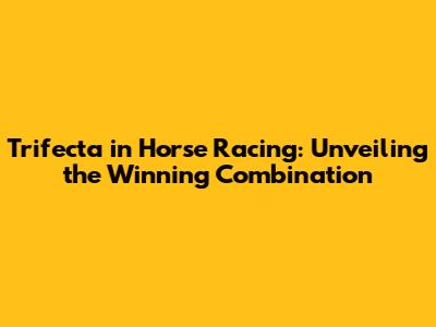 Trifecta in Horse Racing: Unveiling the Winning Combination