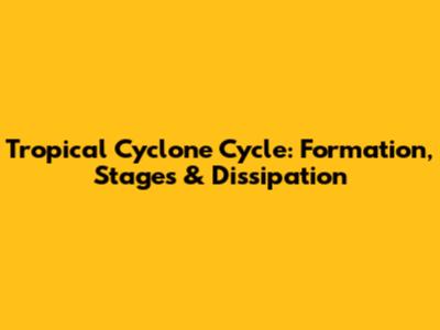 Tropical Cyclone Cycle: Formation, Stages & Dissipation