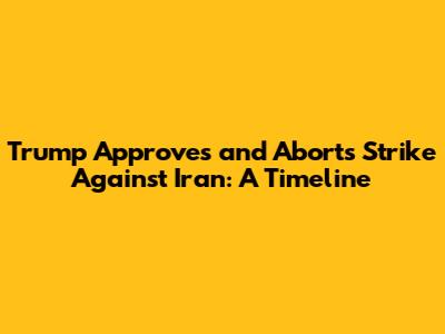 Trump Approves and Aborts Strike Against Iran: A Timeline