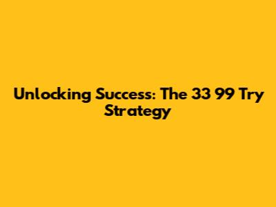 Unlocking Success: The 33 99 Try Strategy
