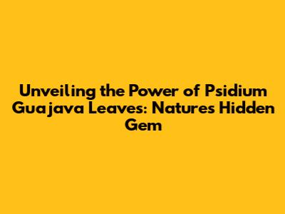 Unveiling the Power of Psidium Guajava Leaves: Nature's Hidden Gem