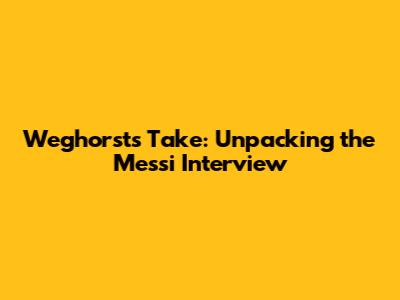 Weghorst's Take: Unpacking the Messi Interview