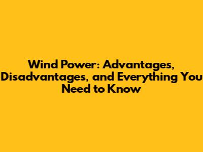 Wind Power: Advantages, Disadvantages, and Everything You Need to Know
