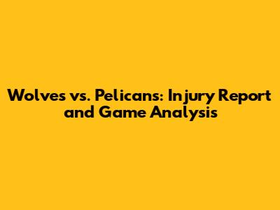 Wolves vs. Pelicans: Injury Report and Game Analysis