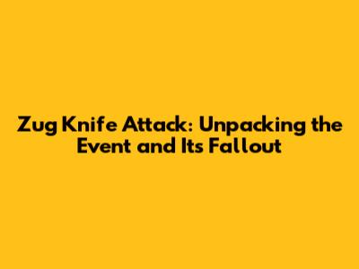Zug Knife Attack: Unpacking the Event and Its Fallout