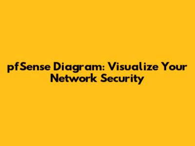 pfSense Diagram: Visualize Your Network Security